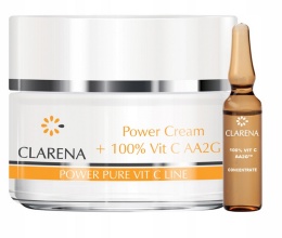 CLARENA - Power Cream + 100% VIT C 50 ml + 3 ml Krem z 100% aktywna witaminą C 50ml