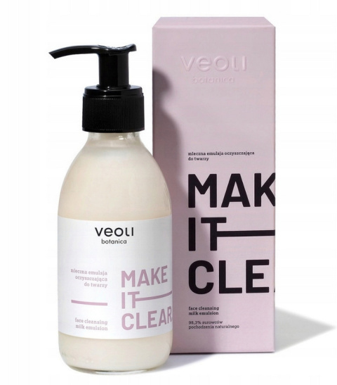 VEOLI BOTANICA MAKE IT CLEAR Mleczna emulsja do twarzy zapewniająca dokładne usunięcie zanieczyszczeń i nawilżenie 200ml