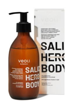 VEOLI BOTANICA - Oczyszczająco-złuszczający żel do mycia ciała z 2% SALIC HERO BODY 280ml