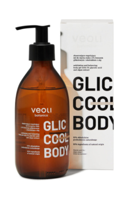 VEOLI BOTANICA - Złuszczająco-regulujący żel do mycia ciała z 5% kwasem glikolowym i ekstraktem z alg GLIC COOL BODY 280ml