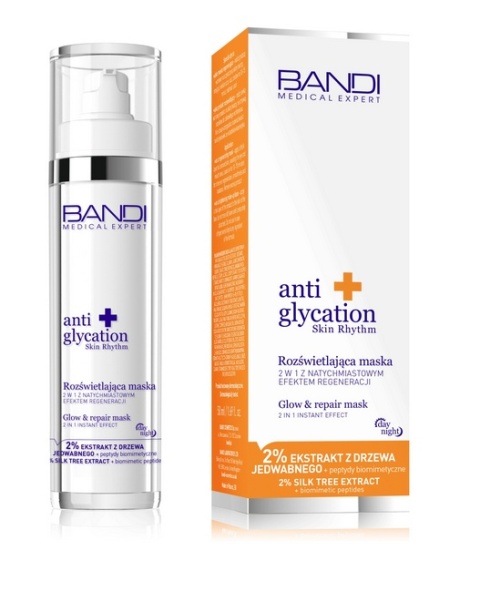 BANDI - ANTI GLYCATION Rozświetlająca maska 2 w 1 z natychmiastowym efektem