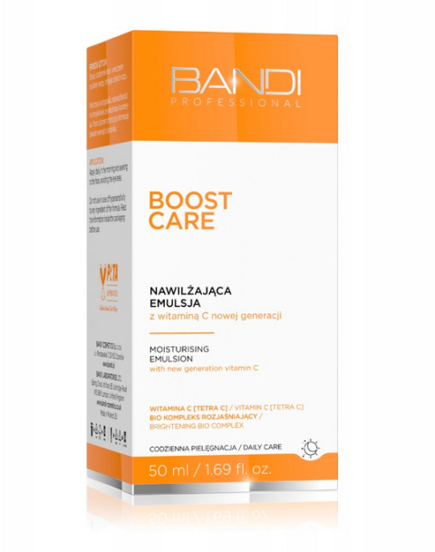 BANDI - BOOST CARE Nawilżająca emulsja z witaminą C nowej generacji BANDI - BOOST CARE Nawilżająca emulsja z witaminą C nowej generacji