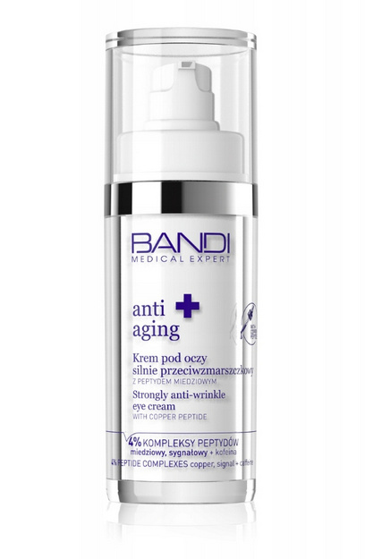 BANDI - MEDICAL ANTI AGING Krem pod oczy silnie przeciwzmarszczkowy z peptydem miedziowym 30ml BANDI - MEDICAL ANTI AGING Krem pod oczy silnie przeciwzmarszczkowy z peptydem miedziowym 30ml