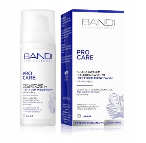 BANDI - PRO CARE Krem z kwasem hialuronowym 7D i peptydem miedziowym 50ml BANDI - PRO CARE Krem z kwasem hialuronowym 7D i peptydem miedziowym 50ml