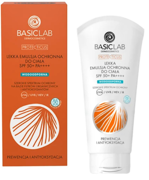 BasicLab - Lekka emulsja ochronna do ciała SPF 50+ PA++++ 100ml BasicLab - Lekka emulsja ochronna do ciała SPF 50+ PA++++ 100ml