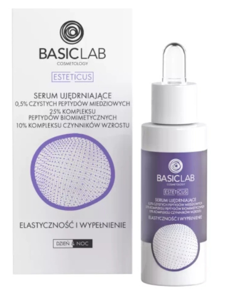 BasicLab - Serum ujędrniające 0,5% czystych peptydów miedziowych elastyczność i wypełnienie 30ml BasicLab - Serum ujędrniające 0,5% czystych peptydów miedziowych elastyczność i wypełnienie 30ml
