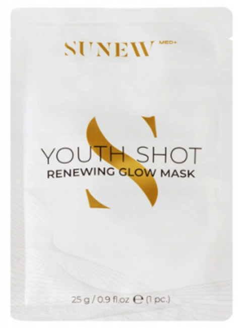 SUNEW MED + - YOUTH SHOT RENEWING GLOW MASK maska odmładzająca w płacie 6szt SUNEW MED + - YOUTH SHOT RENEWING GLOW MASK maska odmładzająca w płacie 6szt