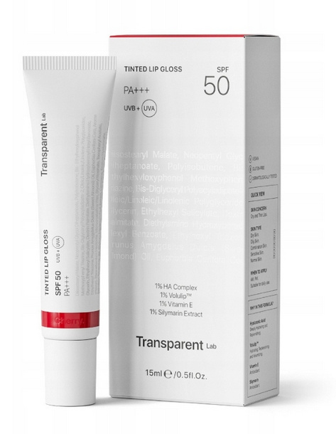 TRANSPARENT LAB - Lip Gloss Cherry SPF50 Nawilżający balsam do ust 15 ml