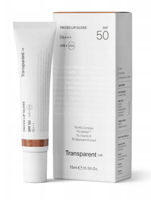 TRANSPARENT LAB - Lip Gloss Terracotta SPF50 Nawilżający balsam do ust 15ml TRANSPARENT LAB - Lip Gloss Terracotta SPF50 Nawilżający balsam do ust 15ml