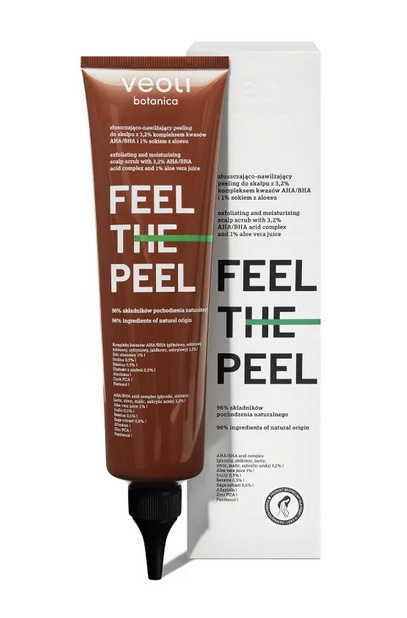 VEOLI BOTANICA - FEEL THE PEEL Złuszczająco-nawilżający peeling do skalpu z 3,2% kompleksem kwasów AHA/BHA i 1% sokiem z aloesu VEOLI BOTANICA - FEEL THE PEEL Złuszczająco-nawilżający peeling do skalpu z 3,2% kompleksem kwasów AHA/BHA i 1% sokiem z aloesu