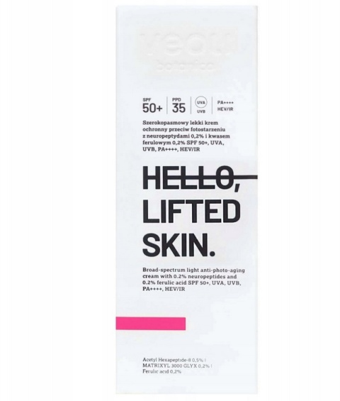 VEOLI BOTANICA - HELLO, LIFTED SKIN Szerokopasmowy lekki krem ochronny przeciw fotostarzeniu z neuropeptydami VEOLI BOTANICA - HELLO, LIFTED SKIN Szerokopasmowy lekki krem ochronny przeciw fotostarzeniu z neuropeptydami