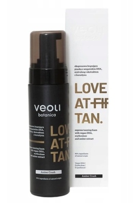 VEOLI BOTANICA - LOVE AT FIRST TAN AMBER CRUSH Ekspresowa brązująca pianka z wegańskim DHA, erytrulozą i ekstraktem z bursztynu