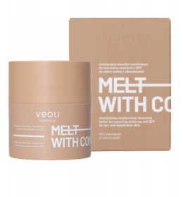 VEOLI BOTANICA - MELT WITH COMFORT Emulgujące masełko nawilżające do zmywania makijażu i SPF do skóry suchej i odwodnionej