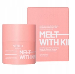 VEOLI BOTANICA - MELT WITH KINDNESS Emulgujące masełko łagodzące do zmywania makijażu i SPF do skóry naczyniowej